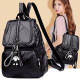 Women's PU Leather Backpack School Bag Waterproof Travel Multi-Function Y13