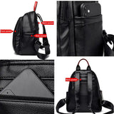 Waterproof Leather Backpack for Women Soft Bag High Capacity