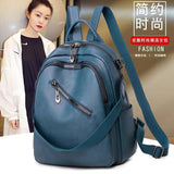 Waterproof Leather Backpack for Women Soft Bag High Capacity