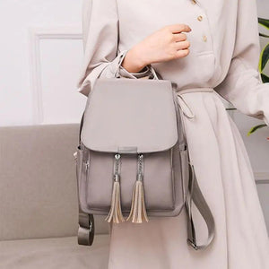 Women's Nylon Backpack Tassel Rucksack Shoulder Bag