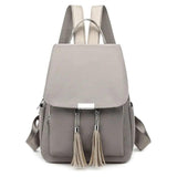 Women's Nylon Backpack Tassel Rucksack Shoulder Bag