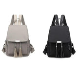 Women's Nylon Backpack Tassel Rucksack Shoulder Bag