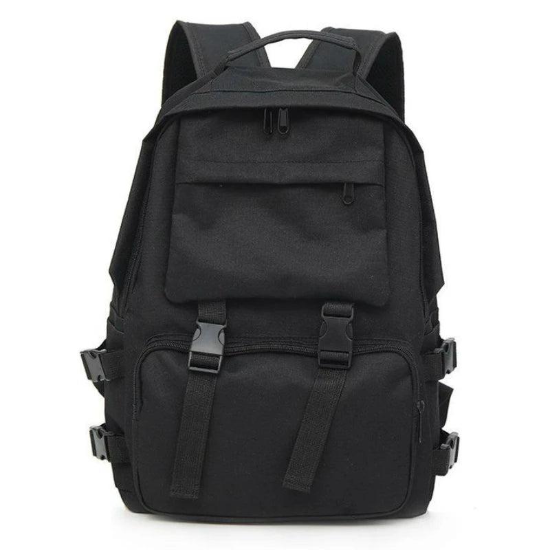 Preppy Students Backpack Large Capacity Button