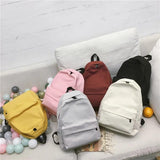 Canvas Backpack for Girl Students - Large Capacity