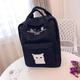 Cat Print Canvas Backpack School Bags for Girls Travel Bags A966