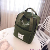 Cat Print Canvas Backpack School Bags for Girls Travel Bags A966