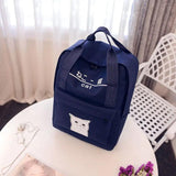 Cat Print Canvas Backpack School Bags for Girls Travel Bags A966
