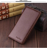 Men's Leather Long Wallet with Strap Credit Card Slots Multifunctional