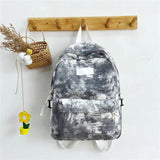 Casual Nylon School Backpack for Teen Girls Tie Dye Shoulder Bag