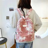 Casual Nylon School Backpack for Teen Girls Tie Dye Shoulder Bag