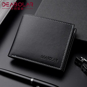 Men's Leather Wallet Short Horizontal Multi-function