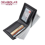 Men's Leather Wallet Short Horizontal Multi-function