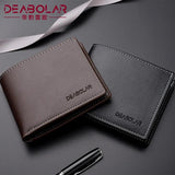 Men's Leather Wallet Short Horizontal Multi-function
