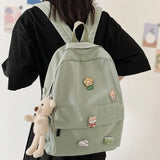 Kawaii Nylon School Backpack for College - Student Cartoon Laptop Book Bag