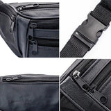 Men Leather Travel Waist Pack Mobile Phone Bag