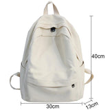 Large Capacity School Backpack Solid Cotton Canvas Schoolbag Teenage Girl Bookba