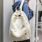 Large Capacity School Backpack Solid Cotton Canvas Schoolbag Teenage Girl Bookba