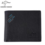 Kangaroo Kingdom Men Wallets Leather Short Wallet Male Pocket Leather Purse