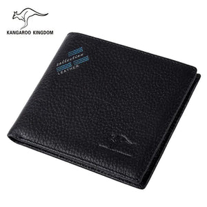 Kangaroo Kingdom Men Wallets Leather Short Wallet Male Pocket Leather Purse