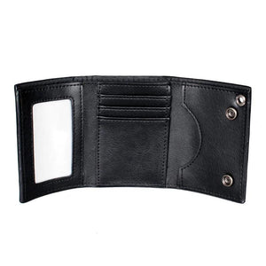 Tri-Fold Chain Women Men Wallet Purse 4044