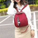 Geestock Letter Shoulder Strap Women Backpack Small Pendant