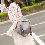 Geestock Letter Shoulder Strap Women Backpack Small Pendant