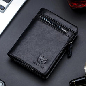 Genuine Leather Men's RFID Shielding Bi-fold Wallet