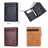 Genuine Leather Men's RFID Shielding Bi-fold Wallet