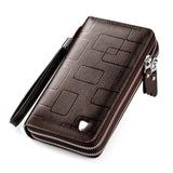Men's Classic Leather Clutch Wallet Large Capacity Purse