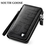 Men's Classic Leather Clutch Wallet Large Capacity Purse