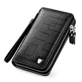 Men's Classic Leather Clutch Wallet Large Capacity Purse