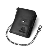 Engraved RFID Short Wallet Men Leather PhotoPurse