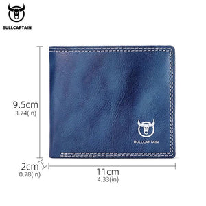 BULLCAPTAIN2022 Men's Leather Wallet RFID Business Clip Wallet QB032