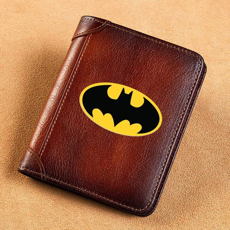 Leather Wallet Bat Symbol Printing Purse