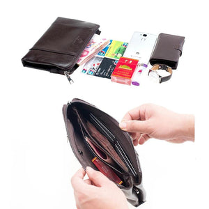 PU Leather Men Long Wallet Business Handy Bag Carteira Masculina
