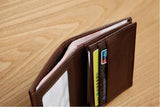 Men's Cow Leather Short Wallet Small Purse