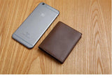 Men's Cow Leather Short Wallet Small Purse