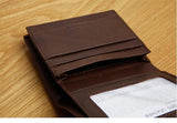 Men's Cow Leather Short Wallet Small Purse