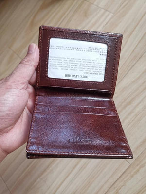 Men's Cow Leather Short Wallet Small Purse
