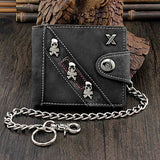 Skull Canvas Wallet with Chain