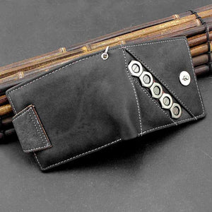Biker Cowboy Men's Snap Wallet with Anti-Lose Chain