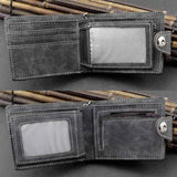 Biker Cowboy Men's Snap Wallet with Anti-Lose Chain