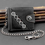 Biker Cowboy Men's Snap Wallet with Anti-Lose Chain