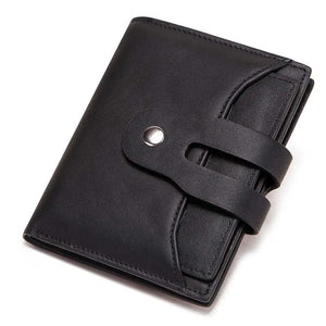 RFID Cow Leather Wallet Men Short Purse Male Slim Portomonee Small Min Walet