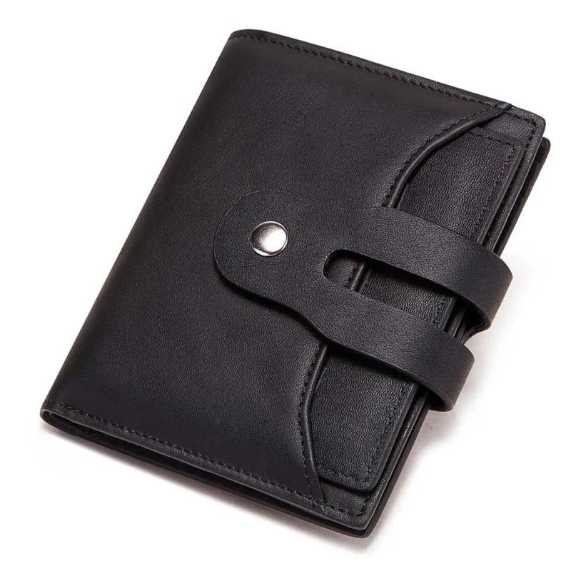 RFID Cow Leather Wallet Men Short Purse Male Slim Portomonee Small Min Walet