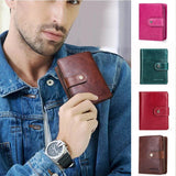 Men's Trifold Leather Wallet with Blocking Portable Lightweight