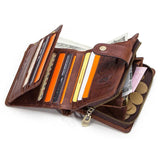 Men's Trifold Leather Wallet with Blocking Slim Lightweight
