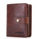 Men's Trifold Leather Wallet with Blocking Slim Lightweight
