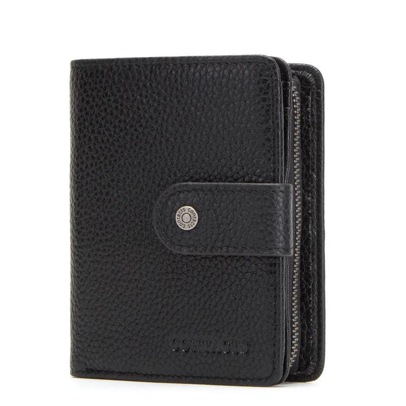 Men's Trifold Leather Wallet with Blocking Slim Lightweight