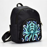 Ethnic Green Oxford Cloth Embroidered Backpack